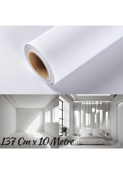 Beyaz Mat Duvar Kaplama ve Duvar Baskı Folyosu 137 x 10 Metre