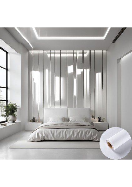 Beyaz Mat Duvar Kaplama ve Duvar Baskı Folyosu 137 x 10 Metre