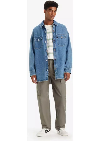 Erkek Straight Fit Haki Kargo Pantolon - A7364-0002