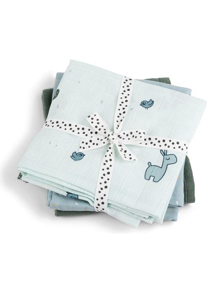 Muslin Bezi 3’lü Set, 70X70 Cm, Gots Sertifikalı %100 Organik Pamuk Bebek Bezi