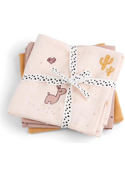 Muslin Bezi 3’lü Set, 70X70 Cm, Gots Sertifikalı %100 Organik Pamuk Bebek Bezi