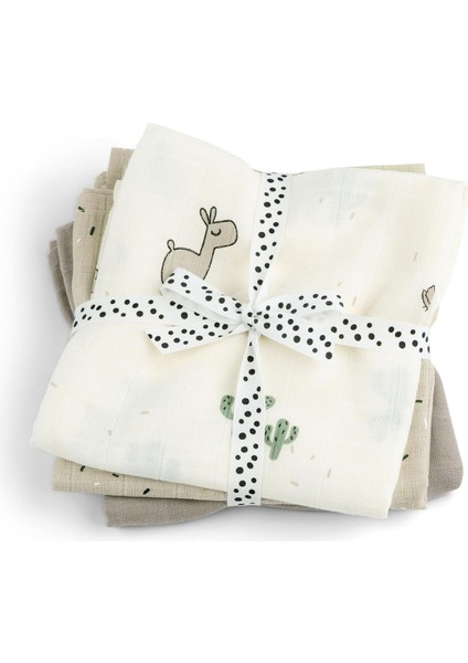 Muslin Bezi 3’lü Set, 70X70 Cm, Gots Sertifikalı %100 Organik Pamuk Bebek Bezi