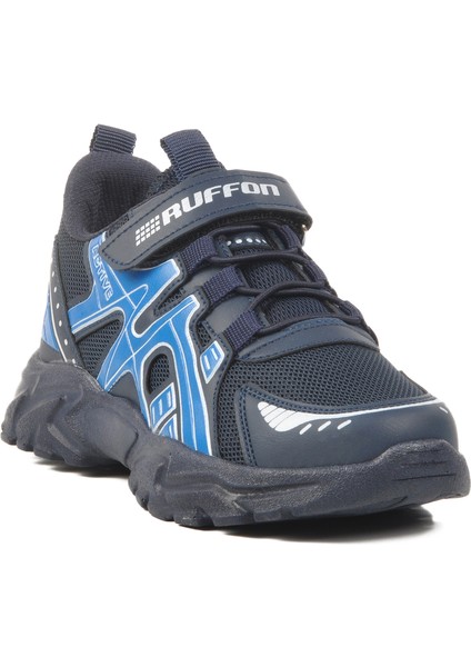 Ruffon Lacivert-Beyaz Hafif Fileli Çocuk Spor Ayakkabı 2540 F