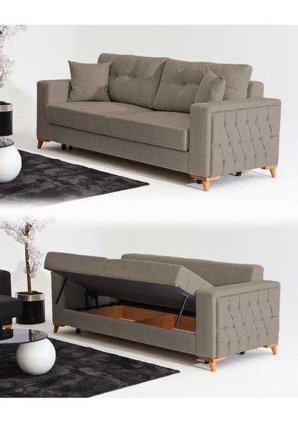 Nola Koltuk Takımı 3+3 & Bazalı Yataklı Koltuk & Kanepe - Keten fiyatları