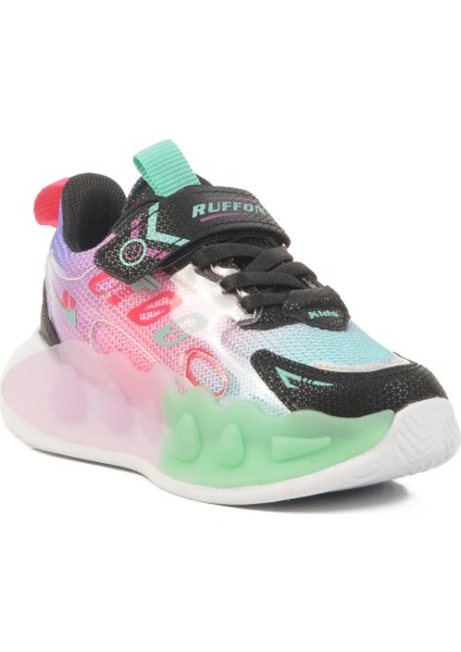 Ruffon Siyah-Fuşya Fileli Hafif Çocuk Spor Ayakkabı 2480 P