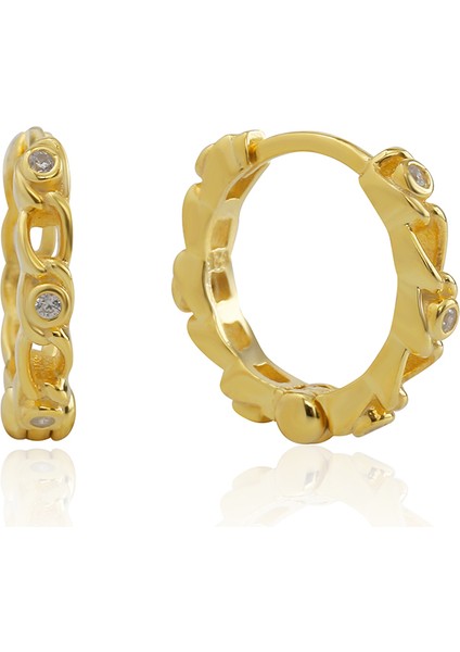 Kadın 925 Ayar Zirkon Taşlı Zincir Küpe fırsatları