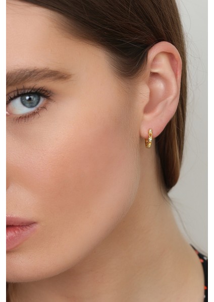 Kadın 925 Ayar Zirkon Taşlı Zincir Küpe