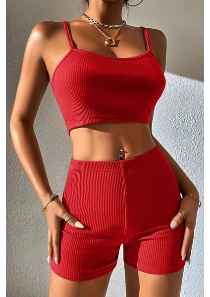 - Kadın Kırmızı Şortlu Kaşkorse Gecelik Takım fırsatları