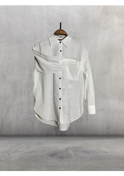 Kadın Gömlek Ince Kumaş Oversize Model Kadın Silüeti Detaylı