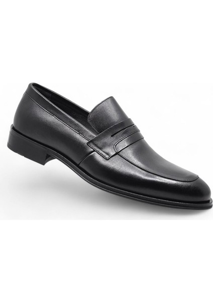 3203 Hakiki Deri Erkek Klasik Ayakkabı-Siyah