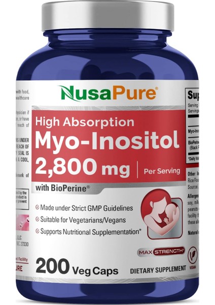 myo-Inositol 2800 Mg 200 Capsules