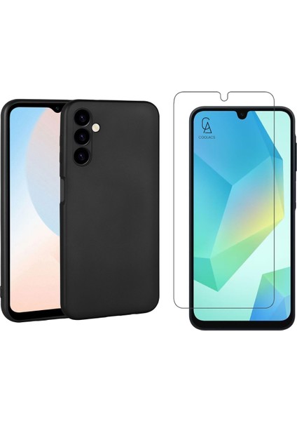 Samsung Galaxy A16 ile Uyumlu Kılıf Soft Yumuşak Telefon Kılıfı ve Temperli Cam Ekran Koruyucu