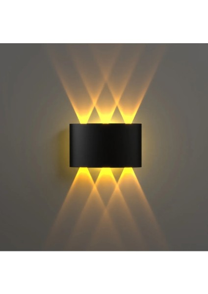 Ekim Aydınlatma 3lü Işık Süzmeli Amber Ledli Dekoratif Modern Duvar Apliği - Bahçe,balkon,teras,oda