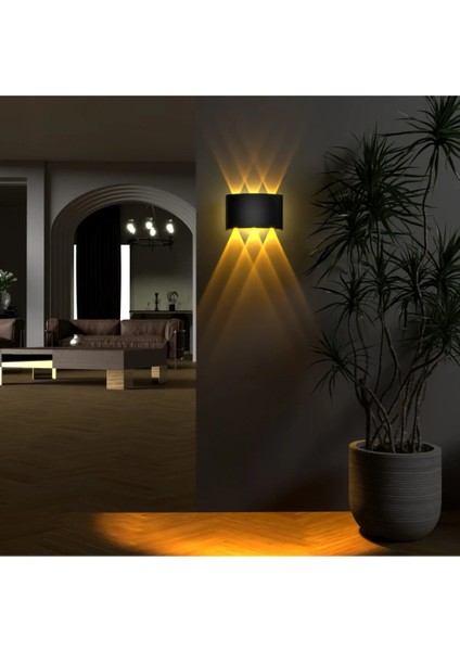 Ekim Aydınlatma 3lü Işık Süzmeli Amber Ledli Dekoratif Modern Duvar Apliği - Bahçe,balkon,teras,oda fiyatları