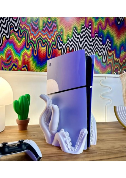 Ps5 Slim Playstation 5 Slim CD Disk Versiyon Uyumlu Ahtapot Dikey Tentacle Vertical Stand