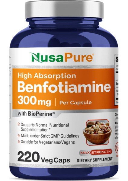 Benfotiamine 300 mg Per Veggie Caps 220 Count