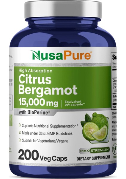 Citrus Bergamot Capsules 15000 mg 200 Capsules