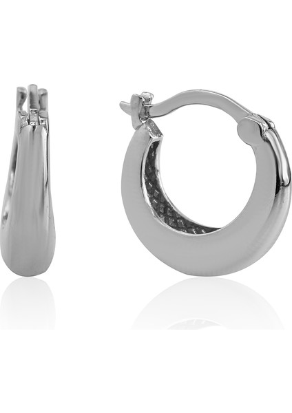 Kadın 925 Ayar Oval Küpe