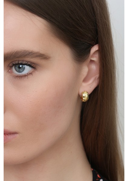 Kadın 925 Ayar Oval Zincir Küpe