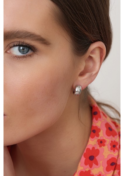 Kadın 925 Ayar Oval Zincir Küpe