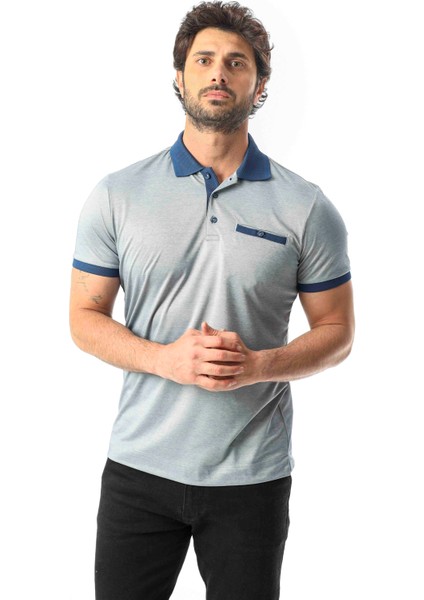 Polo Yaka Cepli Arkası Arma Detaylı Erkek T-SHIRT-6273