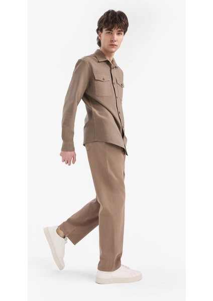Yeni Sezon %100 Pamuk Bol Rahat Kesim Wide Leg Geniş Paça Yazlık Keten Görünümlü Pantolon