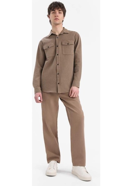 Yeni Sezon %100 Pamuk Bol Rahat Kesim Wide Leg Geniş Paça Yazlık Keten Görünümlü Pantolon