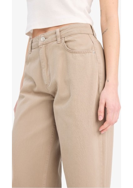 Yeni Sezon Wide Leg Gabardin Palazzo Pantolon Geniş Paça Normal Bel Standart Boy Cepli indirimleri