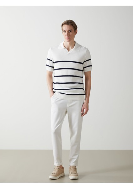 Yeni Sezon Polo Yaka Kisa Kollu Cizgili Erkek Triko Kazak - S52542Z8 fiyatları