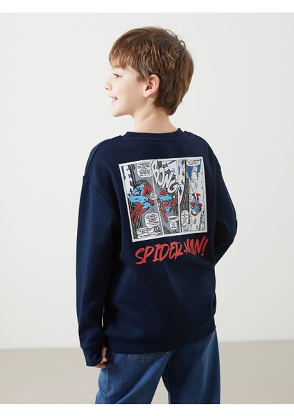 Yeni Sezon Bisiklet Yaka Spider-Man Baskili Erkek Cocuk Tisort - S52794Z4