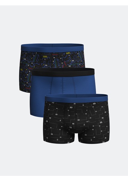 Yeni Sezon Standart Kalip Pamuklu Esnek Erkek Boxer 3'lu - S55095Z8