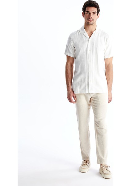 Yeni Sezon Slim Fit Keten Karisimli Erkek Pantolon - S59398Z8