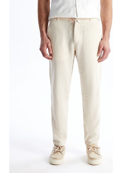 Yeni Sezon Slim Fit Keten Karisimli Erkek Pantolon - S59398Z8 fiyatları