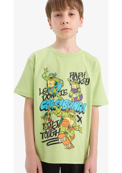 Erkek Çocuk Ninja Turtles-Retro Pijama Takımı Kısa Kollu Üst Şort E6965A825HS fırsatları