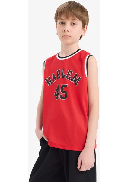 Erkek Çocuk Bisiklet Yaka Baskılı Atlet F0691A825HS