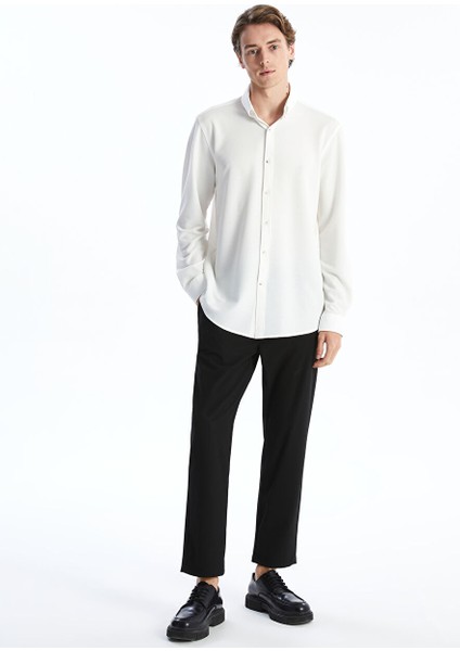 Yeni Sezon Slim Fit Uzun Kollu Erkek Dokulu Gomlek - S53554Z8