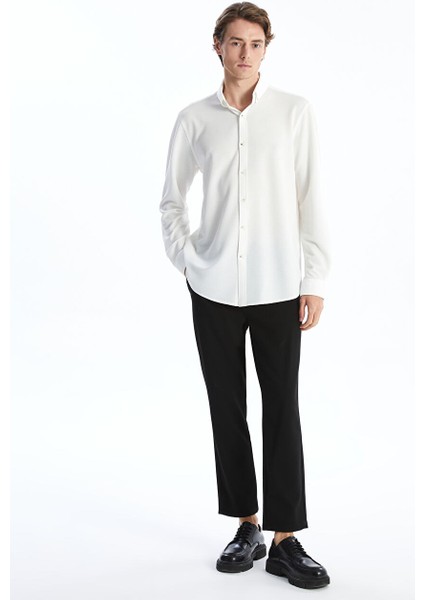 Yeni Sezon Slim Fit Uzun Kollu Erkek Dokulu Gomlek - S53554Z8