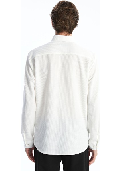 Yeni Sezon Slim Fit Uzun Kollu Erkek Dokulu Gomlek - S53554Z8