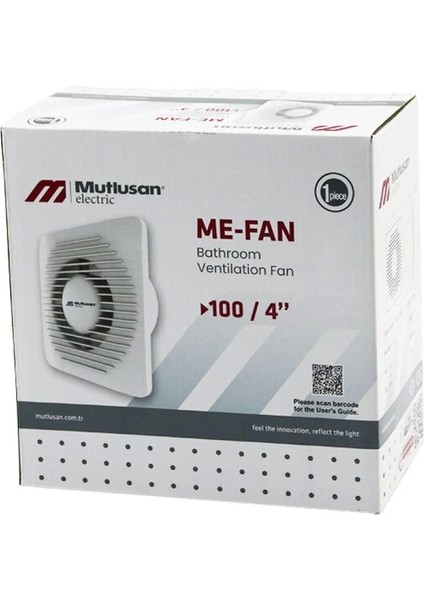 MUTLUSAN-001 211 000 100 00 00 Me-Fan 1004&AMP;QUOT;BANYO Tuvalet Havalandırma Aspiratörü 12W 2450RPM 100M3/H (4887)
