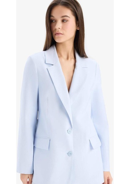 Yeni Sezon Afra x Defacto Oversize Geniş Kalıp Tensel Blazer Ceket
