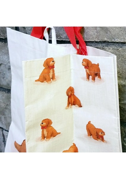 Sevimli Köpek Desenli Alışveriş Çantası (Pazar Çantası)