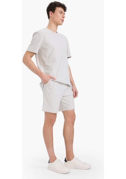Yeni Sezon %100 Pamuk Relax Fit Twill Cepli Şort