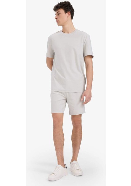 Yeni Sezon %100 Pamuk Relax Fit Twill Cepli Şort
