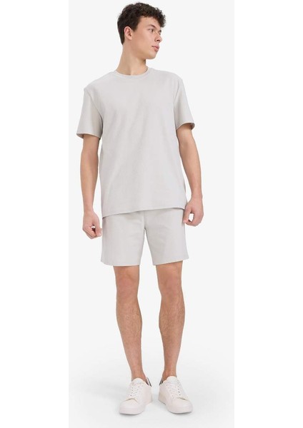 Yeni Sezon %100 Pamuk Relax Fit Twill Cepli Şort