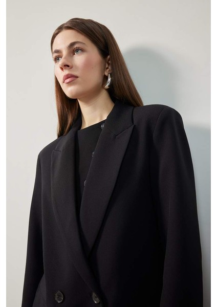 Yeni Sezon Oversize Geniş Kalıp Ceket Yaka Blazer Ceket