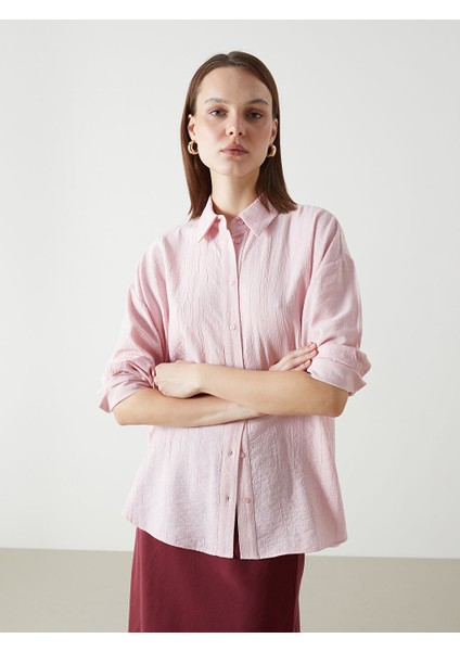 Yeni Sezon Dokulu Oversize Kadin Gomlek - S5I336Z8