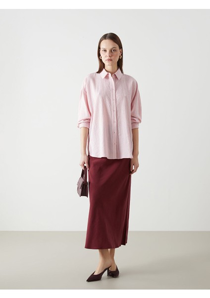 Yeni Sezon Dokulu Oversize Kadin Gomlek - S5I336Z8