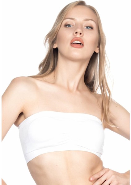 Modlive Beyaz Mı Emay 4022 Pedli Straplez Korse