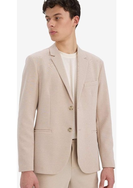 Yeni Sezon Slim Fit Dar Kesim Yarım Astar Blazer Ceket