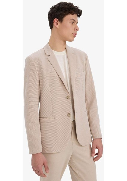 Yeni Sezon Slim Fit Dar Kesim Yarım Astar Blazer Ceket